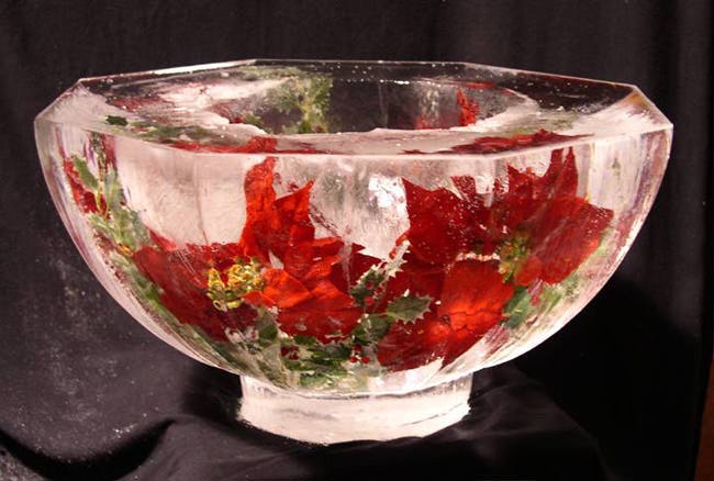 [IMAGE - Ice Bowl w/ embedded Poinsettia]
