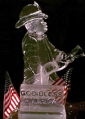 Click on image to view full size [Image - Tribute to all Firemen with God Bless America Plaque]